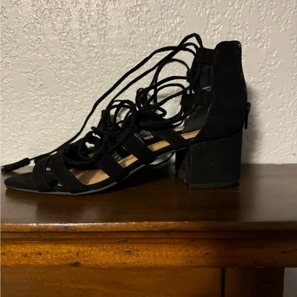 Madden Girl Shoes Madden Girl Black Strappy Block Heel Sandals